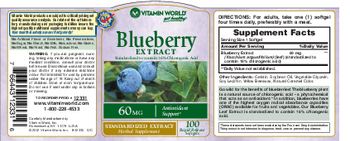 Vitamin World Blueberry Extract 60 mg - herbal supplement