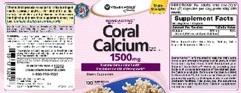 Vitamin World Bone-Active Coral Calcium 1500 mg - bone density supplement