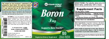 Vitamin World Boron 3 mg - vegetarian supplement