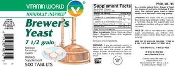 Vitamin World Brewer's Yeast 7 1/2 grain - supplement