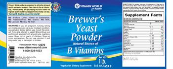 Vitamin World Brewer's Yeast Powder - vegetarian supplement