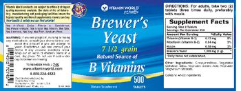 Vitamin World Brewer's Yeast - supplement