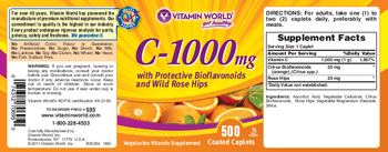 Vitamin World C-1000 mg With Protective Bioflavonoids And Wild Rose Hips - supplement