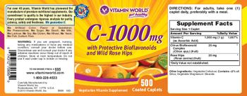 Vitamin World C-1000 mg With Protective Bioflavonoids And Wild Rose Hips - vegetarian vitamin supplement