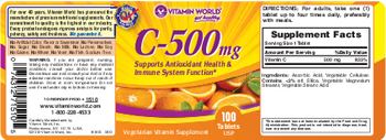 Vitamin World C-500 mg - vegetarian vitamin supplement