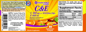 Vitamin World C&E With Wild Rose Hips - vitamin supplement