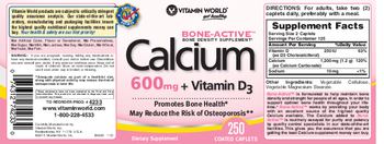 Vitamin World Calcium 600 mg + Vitamin D3 - supplement