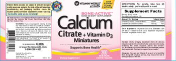 Vitamin World Calcium Citrate + Vitamin D3 Miniatures - supplement d