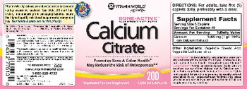 Vitamin World Calcium Citrate - vegetarian calcium supplement