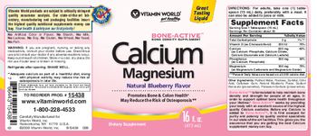 Vitamin World Calcium Magnesium Liquid Natural Blueberry Flavor - supplement