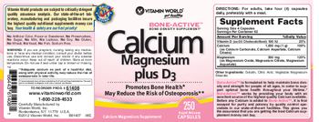 Vitamin World Calcium Magnesium Plus D3 - calcium magnesium supplement