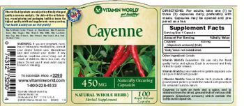 Vitamin World Cayenne 450 mg - herbal supplement