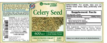 Vitamin World Celery Seed 600 mg - herbal supplement