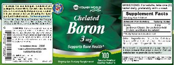 Vitamin World Chelated Boron 3 mg - vegetarian supplement