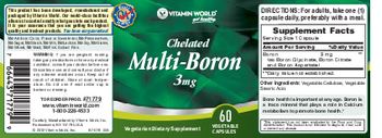 Vitamin World Chelated Multi-Boron 3mg - vegetarian supplement