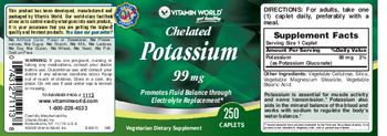Vitamin World Chelated Potassium 99 mg - vegetarian supplement