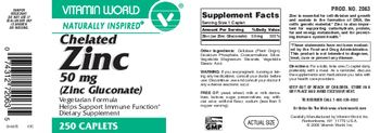 Vitamin World Chelated Zinc 50 mg (Zinc Gluconate) - supplement