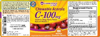 Vitamin World Chewable Acerola C-100 mg - 