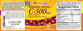 Vitamin World Chewable Acerola C-500 mg Sweet & Tangy Berry Flavor - vegetarian vitamin supplement