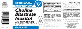 Vitamin World Choline Bitartrate Inositol 250 mg/250 mg - supplement