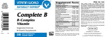 Vitamin World Complete B Complex - bvitamin supplement
