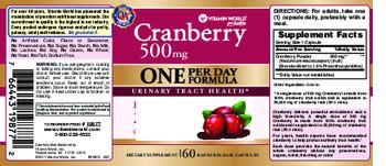 Vitamin World Cranberry 500 mg - supplement