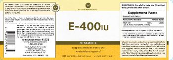 Vitamin World E-400 IU - vitamin supplement