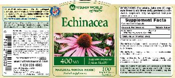 Vitamin World Echinacea 400 mg - herbal supplement