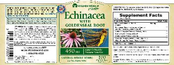 Vitamin World Echinacea With Goldenseal Root - natural whole herb herbal supplement