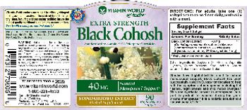 Vitamin World Extra Strength Black Cohosh 40 mg - herbal supplement