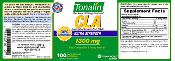 Vitamin World Extra Strength CLA Tonalin 1300 mg - supplement