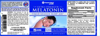 Vitamin World Extra Strength Melatonin 5 mg - vegetarian supplement