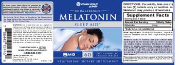 Vitamin World Extra Strength Melatonin 5 mg - vegetarian supplement