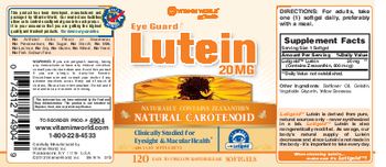 Vitamin World Eye Guard Lutein 20 mg - supplement