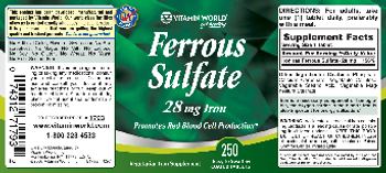 Vitamin World Ferrous Sulfate 28 mg Iron - supplement