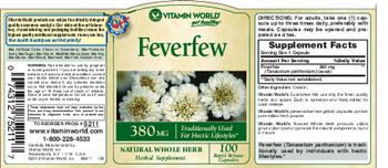 Vitamin World Feverfew 380 mg - herbal supplement