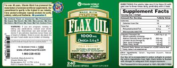 Vitamin World Flax Oil 1000 mg - 