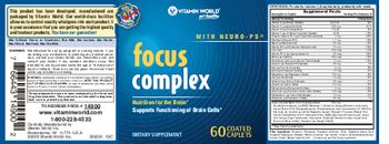 Vitamin World Focus Complex With Neuro-PS - supplement