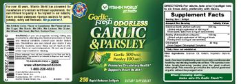Vitamin World Garlic Fresh Odorless Garlic & Parsley - supplement
