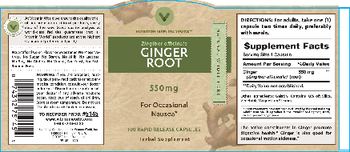 Vitamin World Ginger Root 550 mg - herbal supplement