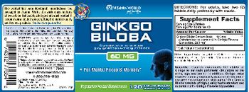 Vitamin World Ginkgo Biloba 60 mg - vegetarian herbal supplement