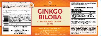 Vitamin World Ginkgo Biloba Standardized Extract 60 mg - vegetarian herbal supplement