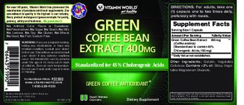 Vitamin World Green Coffee Bean Extract 400 mg - supplement