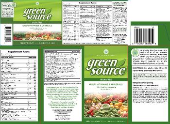 Vitamin World Green Source Multi Vitamins & Minerals Iron Free - vegetarian supplement