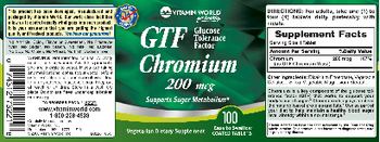 Vitamin World GTF Chromium 200 mcg - supplement
