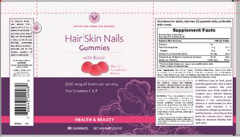 Vitamin World Hair Skin Nails Gummies With Biotin Natural Strawberry Flavor - supplement