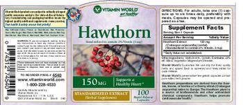 Vitamin World Hawthorn 150 mg - herbal supplement