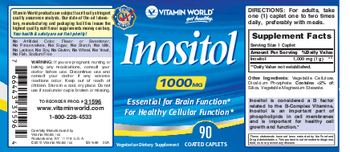 Vitamin World Inositol 1000 mg - vegetarian supplement