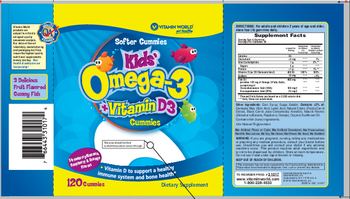 Vitamin World Kids' Omega-3 + Vitamin D3 Gummies - supplement