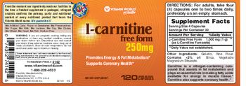 Vitamin World L-Carnitine 250 mg - supplement